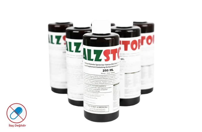 Liquid dietary supplement containing herbal extracts, licensed product.